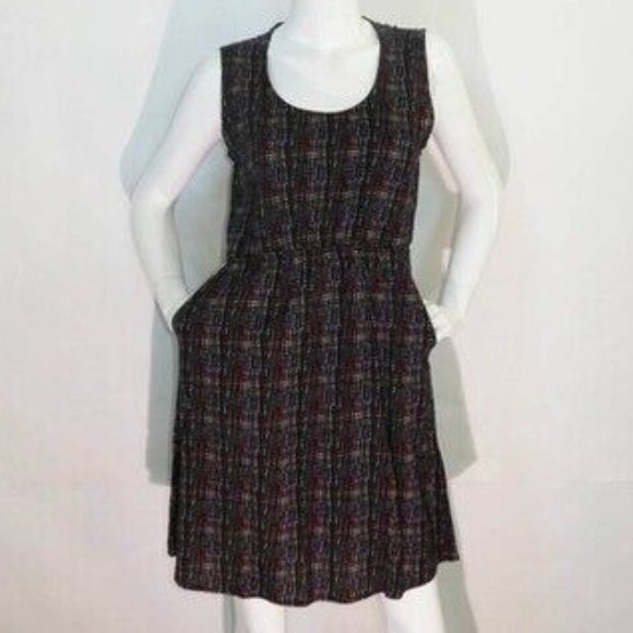 Kavu Dresses & Skirts - KAVU Midi Simone Summer Dress Pockets! Colourful Electric Grid Plaid NEW!